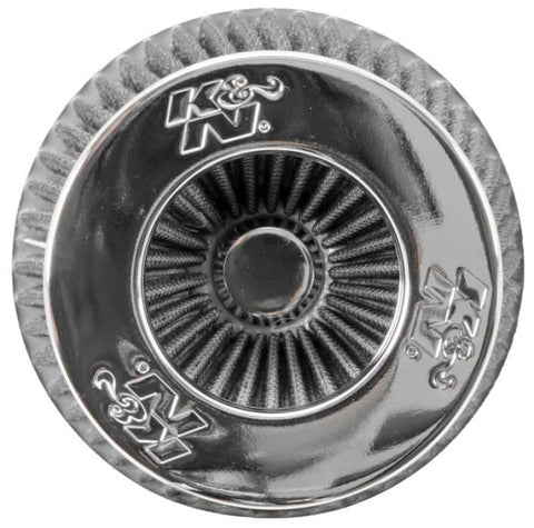 K&N Universal Filter Chrome Round Tapered White - 4in Flange ID x 1.125in Flange Length x 5.5in H - RG-1001WT