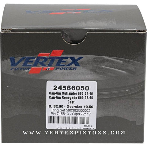 Vertex Piston 07-15 Can-Am Outlander 500 4x4 500cc +0.50mm Oversized Cast Replica Piston Kit - 24566050