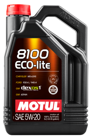 Motul 5L Synthetic Engine Oil 8100 5W20 ECO-LITE - 109104