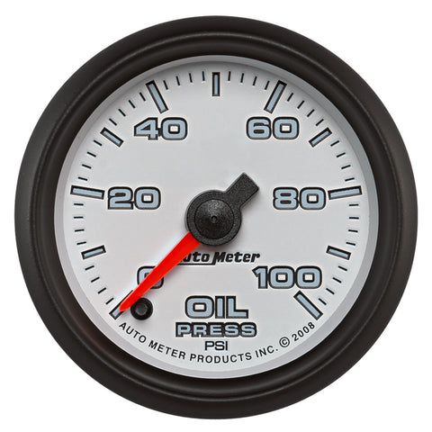 Autometer Pro-Cycle Gauge Oil Pressure 2 1/16in 100psi Digital Stepper Motor White - 19552