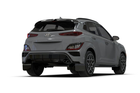 Rally Armor 22-23 Hyundai Kona N-Line Black UR Mud Flap w/Red Logo - MF93-UR-BLK-RD