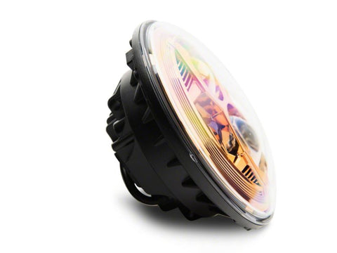 Raxiom 07-18 Jeep Wrangler JK 7-In LED Headlights Orange Housing- Clear Lens - J154700