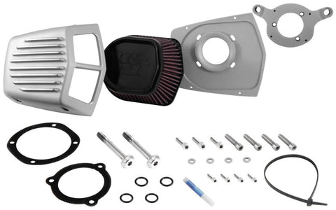K&N Street Metal Intake System 08-16 Harley-Davidson Shaker Silver H/D Touring Models - RK-3951S