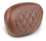 Mustang 97-23 Harley Touring Sissy Bar Pad (12 inch x 9 inch) Diamond Stitch - Brown - 76775