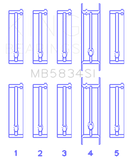King Engine Bearings Chevrolet 121Ci/Ln2 134Ci Housing Bore +.002 (Size +1.0mm) Main Bearing Set - MB5834SI1.0