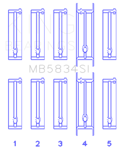 King Engine Bearings Chevrolet 121Ci/Ln2 134Ci Housing Bore +.002 (Size +0.75mm) Main Bearing Set - MB5834SI0.75