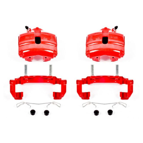 Power Stop 08-09 Audi TT Front Red Calipers w/Brackets - Pair - S2974A