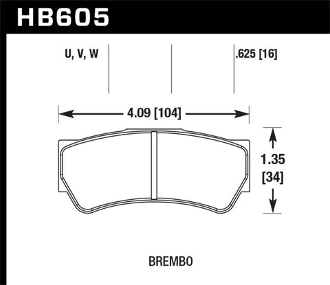 Hawk DTC-80 Brembo F3 16mm Race Brake Pads - HB605Q.625