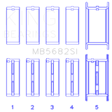 King gm 496ci/8.1L 16v (Size STD) Performance Main Bearing Set - MB5682SI
