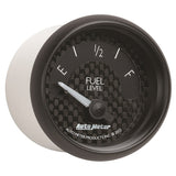 Autometer GT Series 52mm Short Sweep Electronic 0-90 ohms Fuel Level (For most 65-97 GM) - 8014