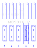 King Engine Bearings Ford 391CI 32V Turbo V8 Power Stroke/ O/S .040in (Size 0.25) Main Bearing Set - MB5816CP0.25