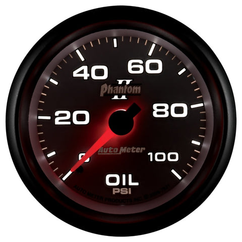 Autometer Phantom II 2-5/8in 100 PSI Mechanical Oil Pressure Gauge - 7821