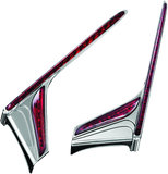 Kuryakyn L.E.D. Vertical Rear Light Strips 12-17 GL1800 Chrome Red Lens - 3237