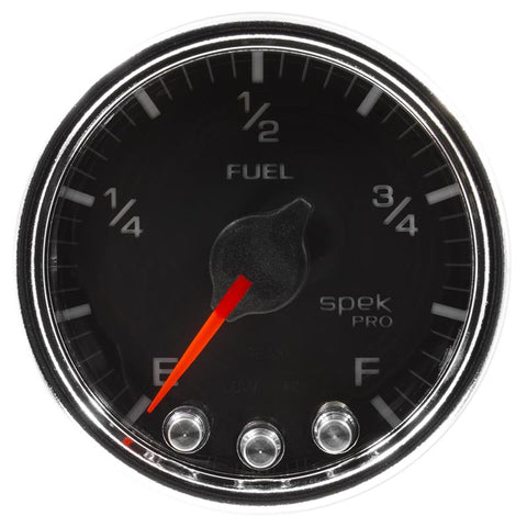 Autometer Spek-Pro Gauge Fuel Level 2 1/16in 0-270 Programmable Blk/Chrm - P31231
