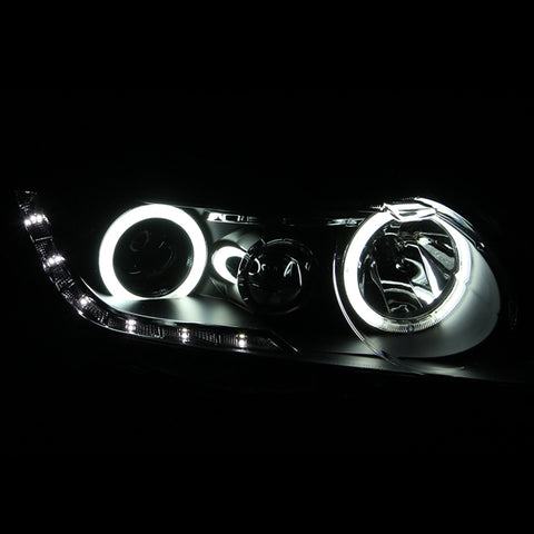 ANZO 2006-2011 Honda Civic Projector Headlights w/ Halo Black (CCFL) - 121454