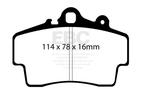 EBC Racing 97-09 Porsche Boxster (986/987 w/Cast Iron Discs) RP-1 Race Front Brake Pads - DP81207RP1