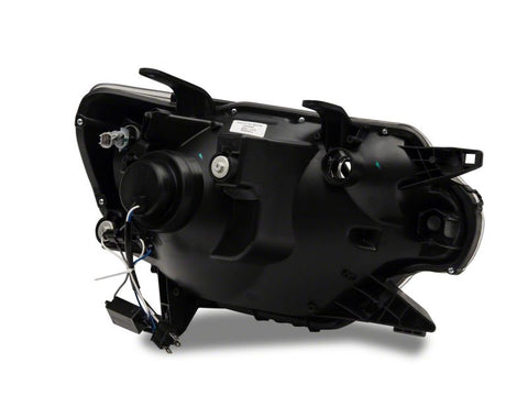 Raxiom 12-15 Toyota Tacoma Axial Series Projector Headlights w/ LED Bar- Blk Housing (Clear Lens) - TT21849