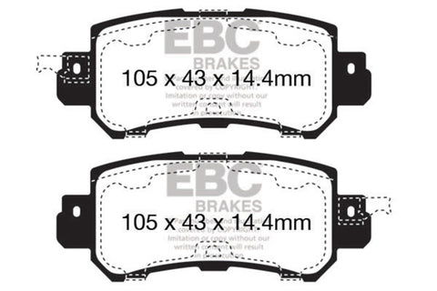 EBC 12+ Mazda CX-5 2 Yellowstuff Rear Brake Pads - DP42135R