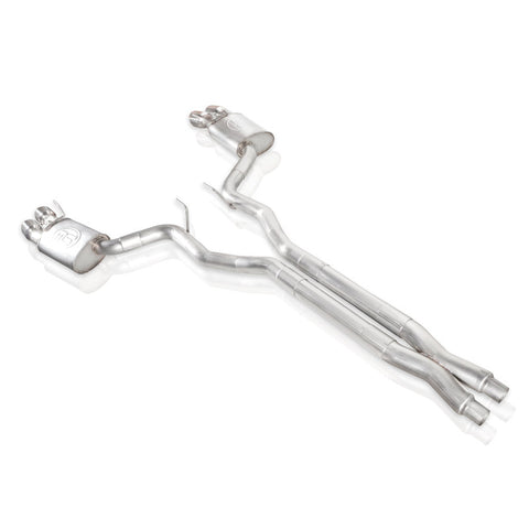Stainless Works 2018+ Ford Mustang GT 3in Redline Series Catback X-Pipe w/Active Valves & Quad Tips - M18CBXFCV