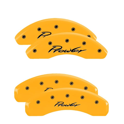 MGP 4 Caliper Covers Engraved Front & Rear 97-02 Chrysler Prowler Yellow Finish Black Prowler Logo - 32014SPRLYL