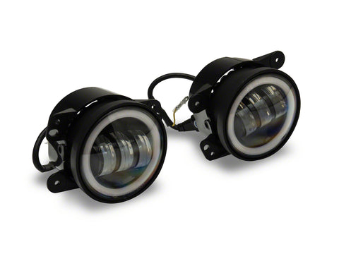 Raxiom 07-23 Jeep Wrangler JK & JL Axial Series Halo LED Fog Lights- Amber - J130812