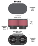 K&N Filter Universal  Filter 2 3/8 inch Dual Flange 107mm C-C 3 inch Height - RU-2970