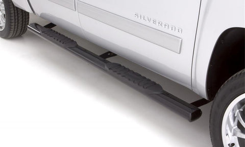 Lund 07-17 Chevy Silverado 1500 Ext. Cab 5in. Oval Straight Steel Nerf Bars - Black - 24079004