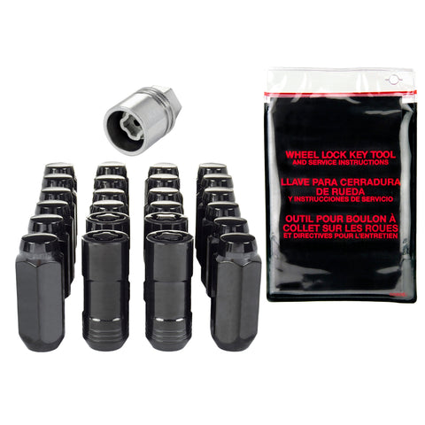 McGard 6 Lug Hex Install Kit w/Locks (Cone Seat Nut) M14X2.0 / 13/16 Hex / 2.25in. Length - Black - 84617
