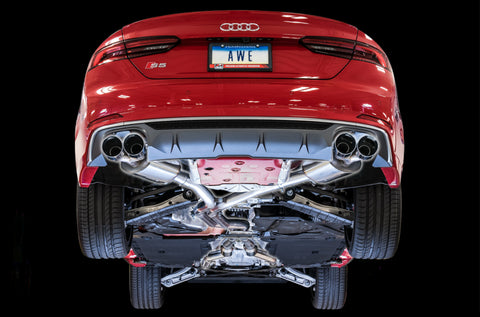 AWE Tuning Audi B9 S5 3.0T Touring Edition Exhaust - Chrome Silver Tips (102mm) - 3015-42088