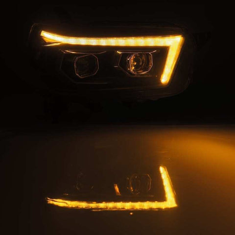 AlphaRex 10-13 Toyota 4Runner PRO-Series Projector Headlights Plank Style Black w/Seq Signal/DRL - 880755