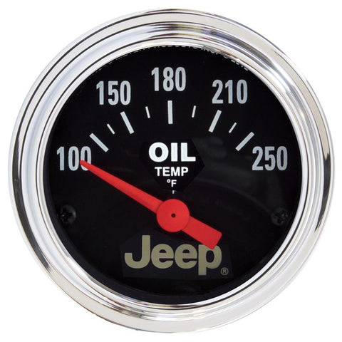 Autometer Jeep 52.4mm Short Sweep Electronic 100-250 Def F Oil Temperature Gauge - 880429