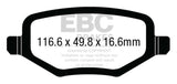 EBC 12+ Chrysler Town & Country 3.6 Greenstuff Rear Brake Pads - DP63020