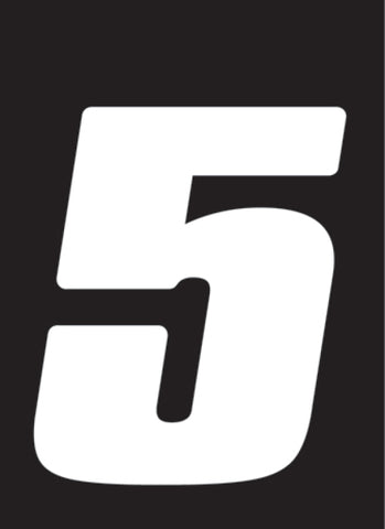 Hardline Dirt Digits 3pk 5.5 in. - High Gloss Number 5 - White - DD53W-5