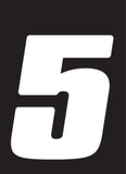 Hardline Dirt Digits 3pk 4 in. - High Gloss Number 5 - White - DD43W-5
