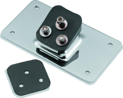 Bikers Choice 55-Up Chrome Custom Laydown License Plate Bracket With 3 Bolt Style - 490002