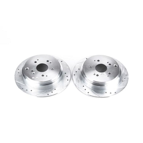 Power Stop 02-04 Honda Odyssey Rear Evolution Drilled & Slotted Rotors - Pair - JBR988XPR