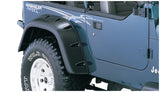 Bushwacker 87-95 Jeep Wrangler Cutout Style Flares 4pc Cutting Optional Not Renegade - Black - 10909-07