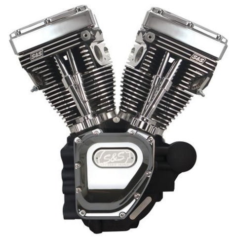 S&S Cycle 07-16 Touring Models T111 T-Series Long Block Engine - Wrinkle Black - 310-0402A