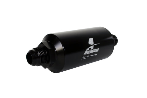 Aeromotive In-Line Filter - (AN -10 Male) 10 Micron Fabric Element Bright Dip Black Finish - 12387