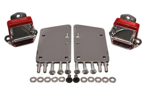 Energy Suspension LS Series Red Motor Conversion Set - Chrome Plated - 3.1147R
