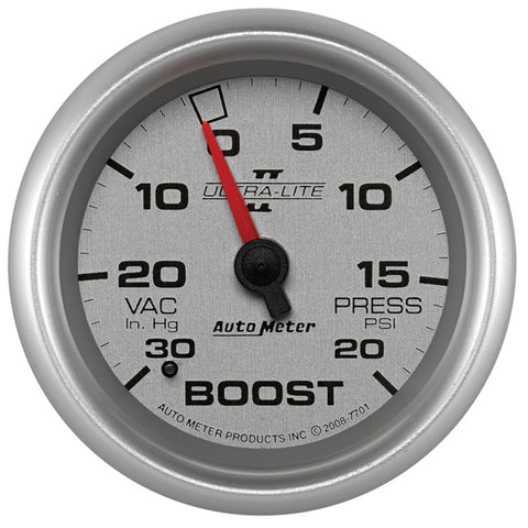 Autometer UL II 2-5/8in 30in HG/20 PSI Mechanical Boost/Vacuum Gauge - 7701