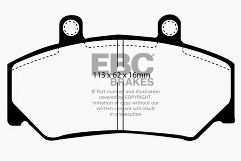 EBC 91-95 Volvo 940 (ABS) 2.3 (Bendix) Redstuff Front Brake Pads - DP3800C