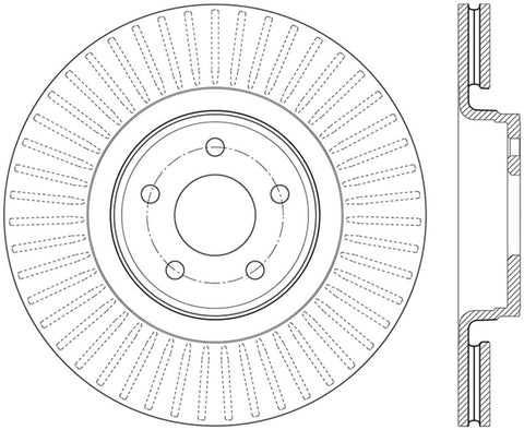 StopTech 14+ Ford Focus ST w/ 335mm Brakes Front Right Slotted & Drilled Rotor - 127.65146R