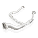 Stainless Works 2015-16 F150 2.7L Downpipe 3in High-Flow Cats Y-Pipe Factory Connection - FT15ECODPCAT