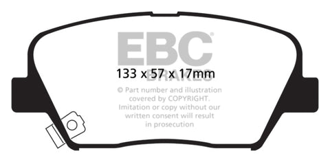 EBC 12+ Hyundai Azera 3.3 Redstuff Front Brake Pads - DP31863C