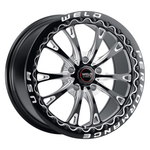 Weld S908 18X10 Belmont Drag Beadlock 5X112 ET40 BS7.1 Gloss Black MIL Dia 78.1 - S90880045P40