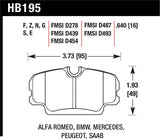 Hawk 84-4/91 BMW 325 (E30) HT-10 HP+ Street Front Brake Pads - HB195N.640