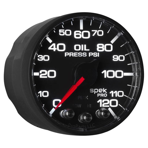 Autometer Spek-Pro 52.4mm 0-120 PSI Digital Stepper Motor Oil Pressure Gauge - P325328
