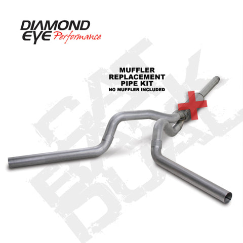 Diamond Eye KIT 4in CB MFLR RPLCMENT PIPE DUAL AL: 94-97 FORD 7.3L F250/F350 PWRSTROKE - K4312A-RP