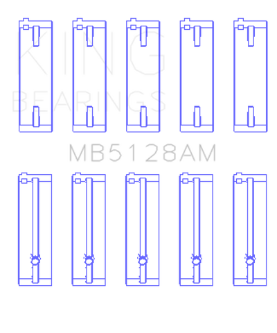 King Engine Bearings Isuzu 4XE1/4XF1/4XC1T (Size STD) Main Bearing Set - MB5128AM